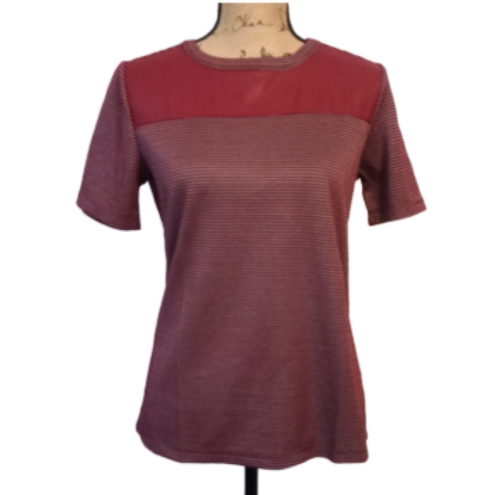 💛 NEW Renvy Faux Leather Short Sleeve Top